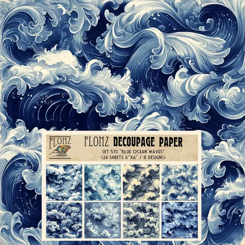 Miniatura 11 de Decoupage - Paquete de papel (24 hojas de 6 x 6 pulgadas) Glorious Storm # Papel de patrón de estilo vintage para decoupage, manualidades y álbumes