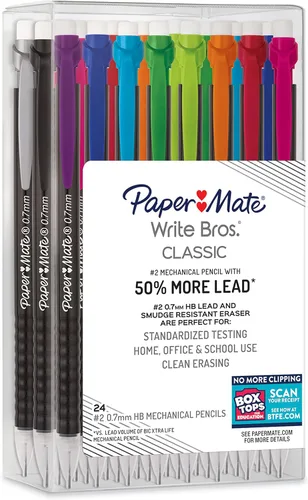 Miniatura 6 de Paper Mate Lápices Mecánicos 0.7mm Write Bros. Classic Number 2 Juego de Lápices Suministros de Oficina Suministros para el Aula Lápices