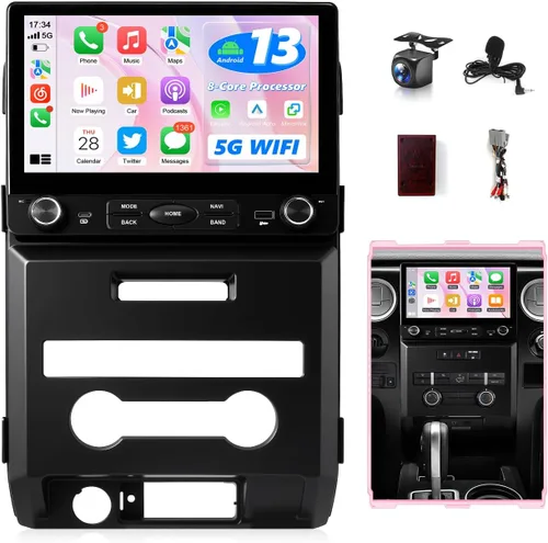Estéreo de coche 8Core para Ford F150 2009 2010 2011 2012 (A/C manual), pantalla táctil de 10.2 pulgadas para F-150 Car Play Radio inalámbrica