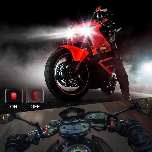 Miniatura 5 de OFFROADTOWN Kit de arnés de cableado para barras de luz LED de 2 cables con interruptor de manillar de motocicleta de 7/8" 12V 40A Relé Fusible