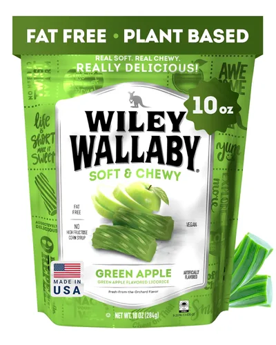 Miniatura 11 de Paquete de variedad de regaliz Wiley Wallaby 10 onzas - Sabores clásicos de arándano, manzana y sandía. Regaliz gourmet estilo australiano suave