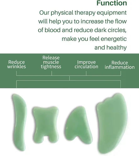 Miniatura 2 de MoHern Herramientas de masaje Gua Sha, 4 herramientas de Gua Sha de múltiples formas, herramientas de masaje de raspado de guasha para cara y cuerpo