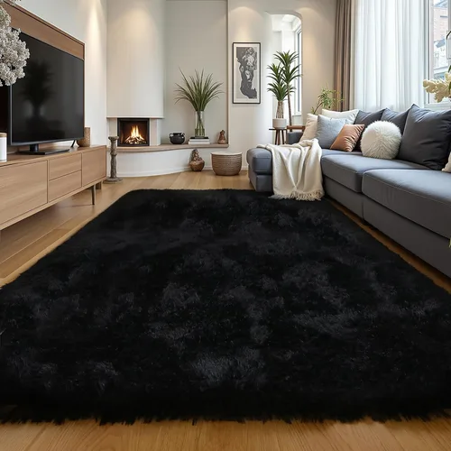 Miniatura 78 de KCHOWUA Alfombras Esponjosas y Peludas de Unicornio para Dormitorio de Niñas, 3x5 pies Lavable Antideslizante Alfombra de Área Shag Peluda para Sala
