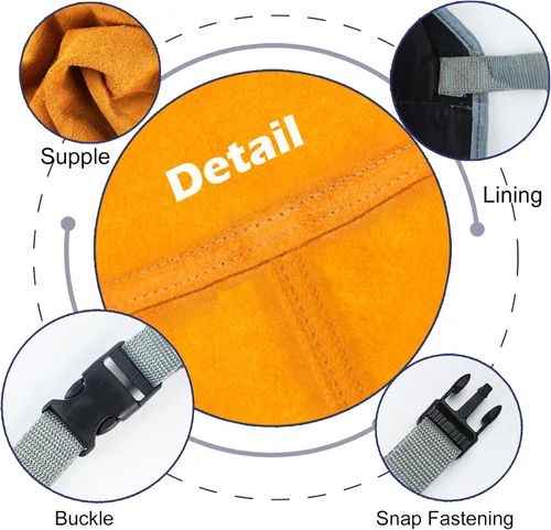 Miniatura 5 de Leather Work Shop Apron, Buckle straps, Heat & Flame Resistant Heavy Duty Welding Apron