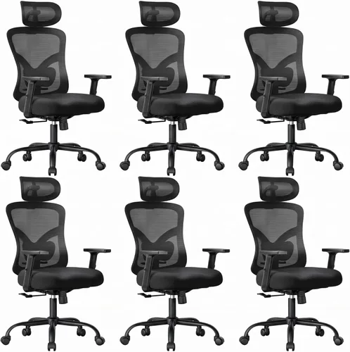 Miniatura 11 de NOBLEWELL - Silla de oficina ergonómica con respaldo alto de malla, para computadora, con soporte lumbar, descansabrazos, respaldo y reposacabezas