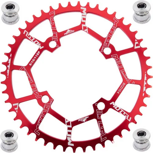 Miniatura 10 de YBEKI Plato de grado profesional 104BCD (30-52T) CNC 7075-T6 Aluminio Narrow-Wide MTB/Carretera Redondo Ovalado Corona de Bicicleta Compatible
