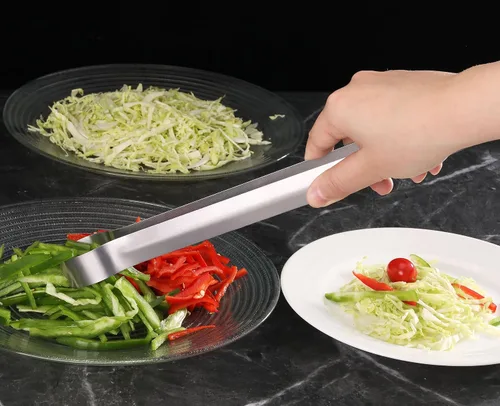 Miniatura 6 de New Star Foodservice 42283 Pinzas para pompones, acero inoxidable, 12 pulgadas, juego de 6, color plateado
