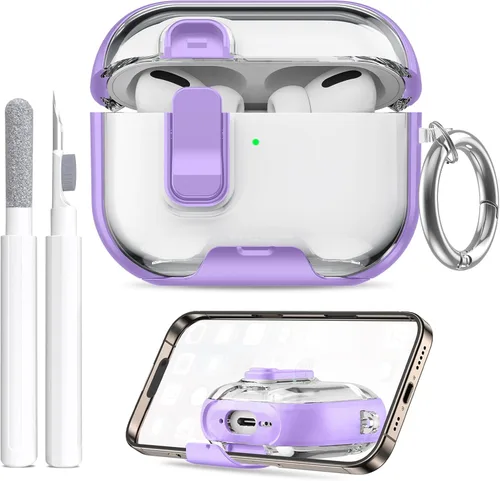 Miniatura 11 de Funda compatible con Airpods Pro 3 (2025) con soporte para teléfono y kit de limpieza, bonito clip de silicona suave para Apple AirPods Pro de 3ª