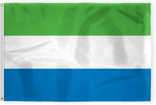 Miniatura 8 de AGAS - Bandera de cortesía de Sierra Leona de 12 x 18 pulgadas, mini bandera de Sierra Leona, de nailon pesado, ojales de latón con doble costura