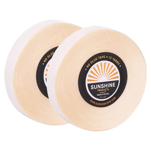 Miniatura 27 de Sunshine Tape Rollo de cinta adhesiva para peluca sin pegamento 1 pulgada x 3 yardas Doble cara, grado médico Cinta de tupé y peluca