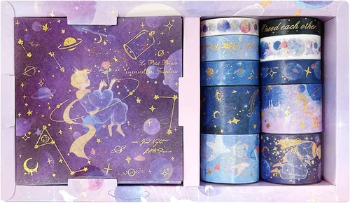 Miniatura 15 de allydrew Juego de cinta washi decorativa de lámina dorada y calcomanías para papelería, diario, fabricación de tarjetas (10 rollos y 10 hojas)