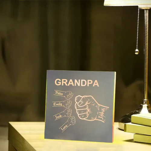 Miniatura 4 de Espejo personalizado con nombre del puño, letrero del día del padre, espejo acrílico personalizado de 1 a 10 nombres, espejo de pared para abuelo