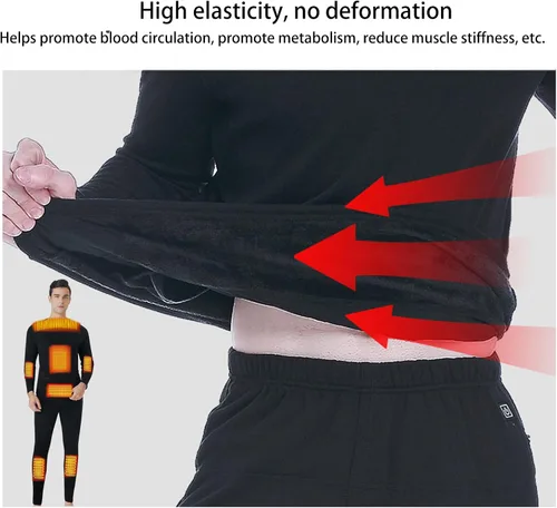 Miniatura 4 de Camisetas térmicas de manga larga con control inteligente, ropa interior térmica con pilas, ropa interior térmica para hombres