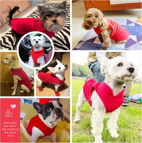 Miniatura 3 de PETCARE Suéter para Perro Pequeño Chaleco de Vellón para Gato Chaqueta Suave para Perro con Anilla en O para Correa Abrigo Cálido de Invierno