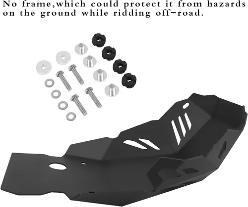Miniatura 5 de Placa de deslizamiento de motor de repuesto Worldmotop para Kawasaki KLR650 KLR 650 2008-2023, cubierta protectora del motor de motocicleta (negra)