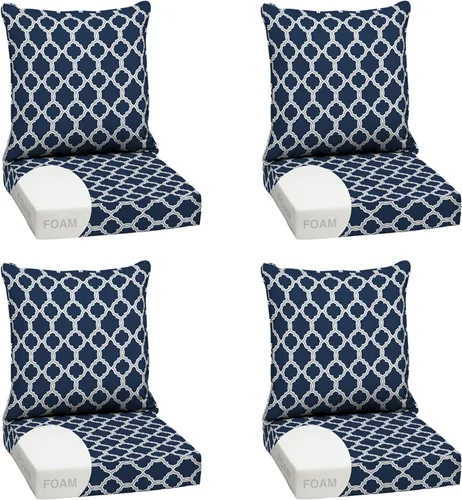 Miniatura 110 de Arden Outdoor Deep Seat Cushion Set, 24 x 24 pulgadas, Cojín para patio resistente al clima, a la lluvia y a la decoloración para silla, sofá y sofá