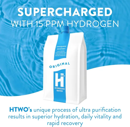Miniatura 3 de HTWO Agua de hidrógeno molecular, original sin sabor, fuente pura y paquetes de hidratación ultrapurificados, paquete de 12 unidades de 16.9 onzas
