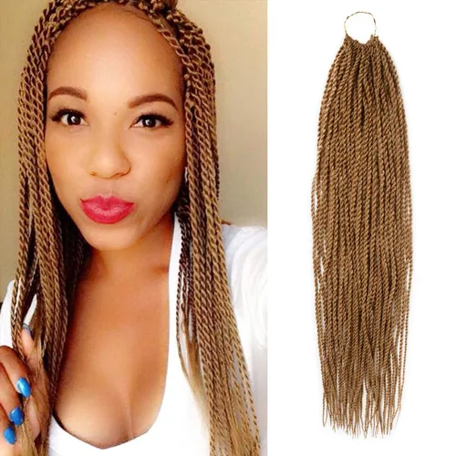 Miniatura 40 de AU-THEN-TIC Cabello senegalés con trenzas de ganchillo de 22 pulgadas, 6 paquetes de 40 mechones por paquete, extensiones de cabello de ganchillo