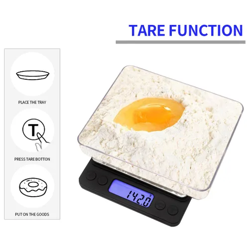 Miniatura 7 de Pequeña báscula digital de cocina para alimentos, escala de medición de laboratorio de joyería, mini bolsillo negro, 105.82 oz/0.00 oz, adecuada