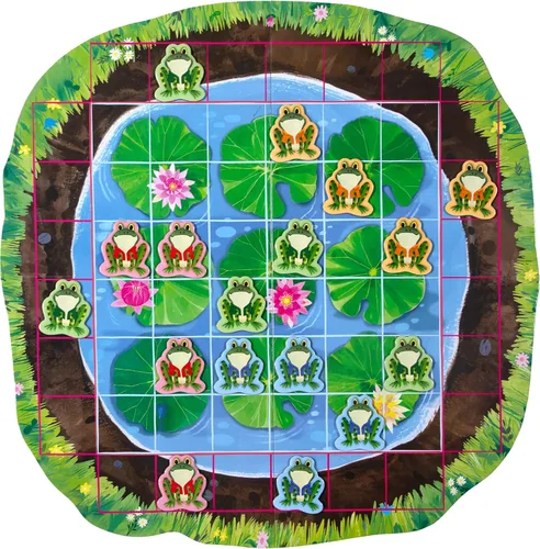 Miniatura 7 de eeBoo Juego de mesa con forma de rana Hopkins, galardonado juego de estrategia espacial y salto de ranas, diversión sin pantalla para 2 a 4