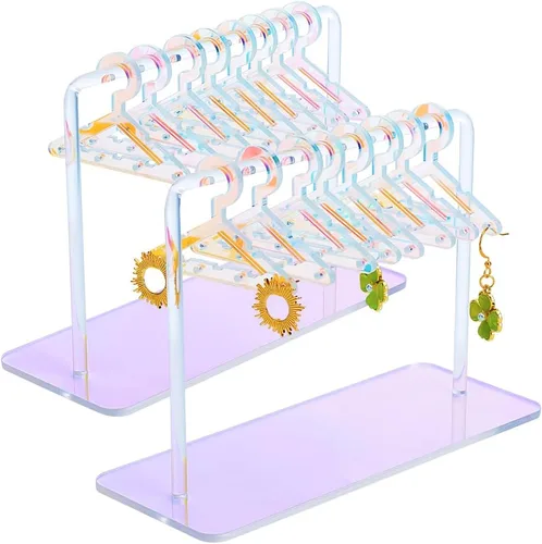 Miniatura 11 de PH PandaHall Colgador de Abrigos Soporte para Aretes, Exhibidor de Joyas Organizador Colgante para Aretes Colgantes Mini Colgador de Aretes y Plata