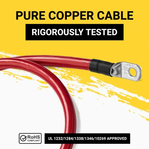 Miniatura 5 de Spartan Power - Cable de batería rojo de 9 pulgadas, 1/0 AWG, 5/16 pulgadas M8, fabricado en EE. UU. Rojo 3 ft 1/0 AWG - 5/16