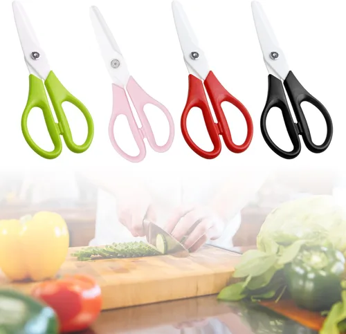 Miniatura 6 de 8 pulgadas Zirconia Cerámica Portátil Bebés Herramientas de mano PP Mango Complementario Niños Tijeras Complementarias Cocina Tijeras Cocina Tijeras