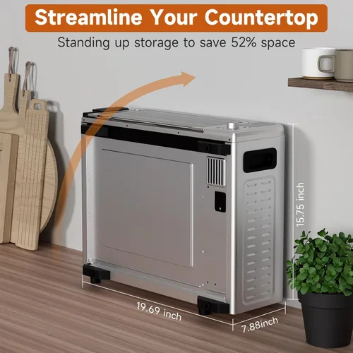 Miniatura 3 de Kitchen Elite - Combo digital 8 en 1, horno tostador, freidora de aire con panel táctil y capacidad para pizza de 12 pulgadas, acero inoxidable
