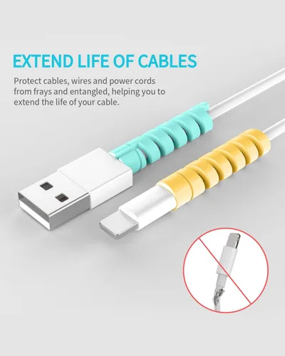 Miniatura 3 de Protector de cable para almohadilla de teléfono, portátil, protector de cable de silicona, 12 protectores de carga, protector de cable