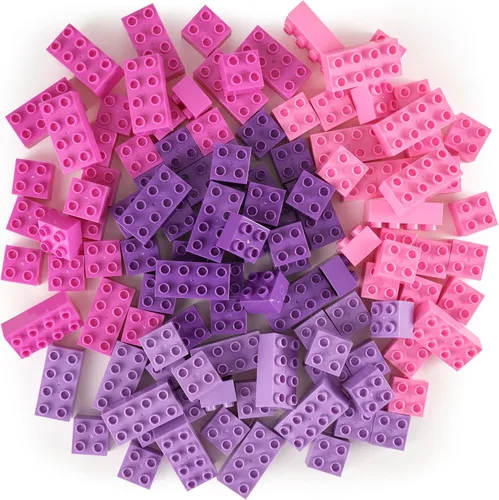 Miniatura 12 de Strictly Briks - Big Briks Set, juego de 108 piezas, 10 colores divertidos, bloques de construcción grandes para edades de 3 años en adelante