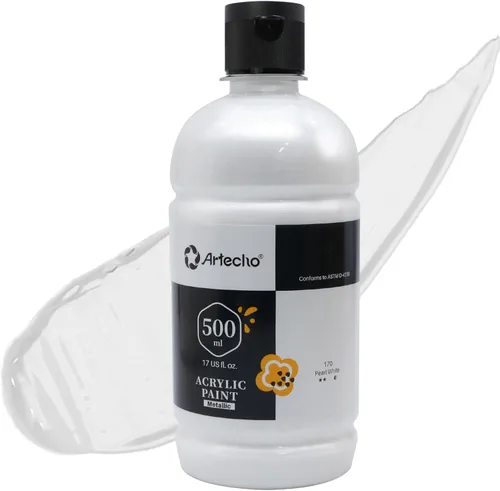 Miniatura 17 de Artecho Pintura Acrílica Oro - Botella Grande 500ml / 17oz, Pintura para Manualidades para Lienzo, Rocas, Madera, Tela, Cerámica, No Tóxica Dorado