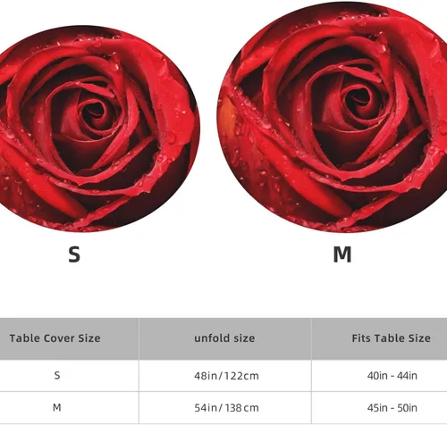 Miniatura 4 de Famame Beautiful Bloom - Mantel redondo ajustable con borde elástico, impermeable, con borde elástico, para interiores y exteriores, se adapta a