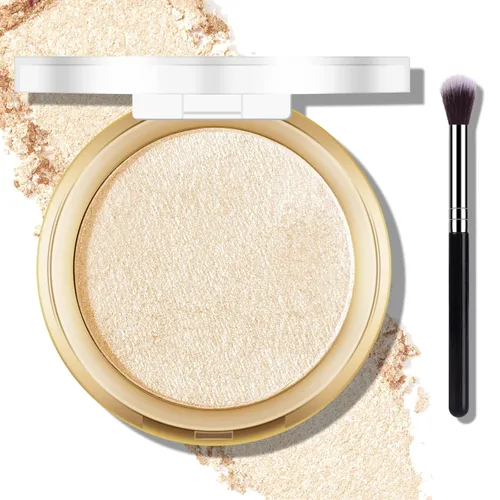 Miniatura 9 de Paleta de Polvo de Iluminador Rosa Horneado, Paleta de Polvo de Iluminador de Maquillaje Acabado Sutil y Brillante Iluminadores Faciales