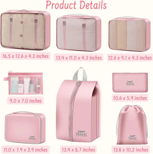 Miniatura 6 de Cubos de embalaje para maleta, Upgrade-Rosa