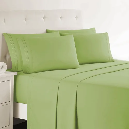 Miniatura 13 de Clara Clark - Juego de sábanas King con Flex Top, 6 piezas - Sábanas de lujo para cama King con cabeza dividida, juego de cama súper suave, King