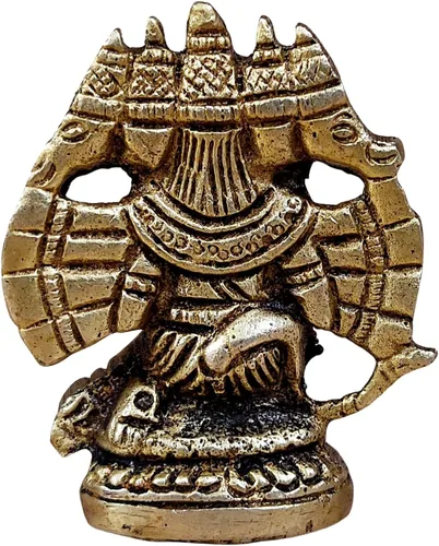 Miniatura 6 de Craftsofindia® Panchmukhi Hanuman - Estatua pequeña de latón, decoración divina, escultura hindú hecha a mano de 2.5 pulgadas para el altar
