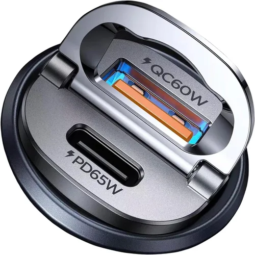 MRGLAS [Paquete de 2] Cargador de coche USB C de 125 W, mini adaptador de coche USB C de metal de carga rápida PD65W y QC60W de doble puerto tipo C