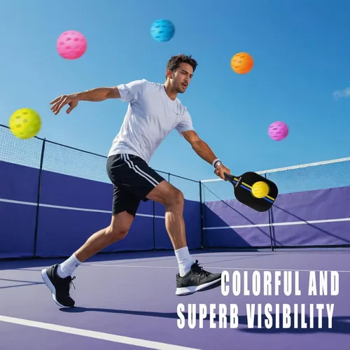 Miniatura 4 de FASIUCHOI Paquete de 6 pelotas de pickleball con 40 agujeros, pelotas de pickleball de alta durabilidad, pelotas de pickleball para exteriores