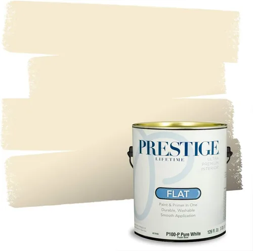 Miniatura 282 de PRESTIGE Paints Exterior Paint and Primer In One, 1-Gallon, Satin, Comparable Match of Benjamin Moore* Royal Linen* 931BM-PCM
