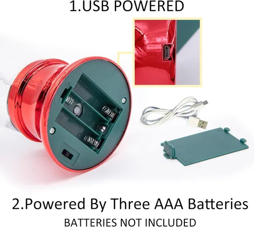Miniatura 5 de YAKii - Lámpara de tornado LED que cambia de color, 10.5", juguete de ciencia que genera un tornado, funciona con pilas o un cable USB. Rojo
