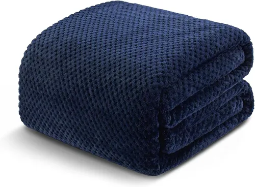 Miniatura 12 de Exclusivo Mezcla - Manta de vellón extragrande para sofá o cama, mantas supersuaves y cálidas con textura de gofre, acogedora, mullida y ligera Azul