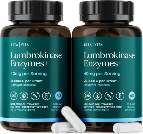 Potente suplemento de lumbroquinasa (120 porciones) 40 mg/porción (actividad máxima - 800,000 unidades) - Cápsulas de enzimas lumbroquinasa para