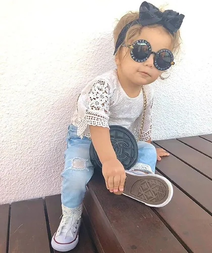 Miniatura 2 de Ropa de bebé para niña, conjunto de ropa de encaje, top+jeans