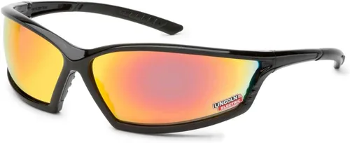 Lincoln Electric Gafas de seguridad para exteriores | Lente espejo reflectante | Anti arañazos | Marco negro | K2971-1