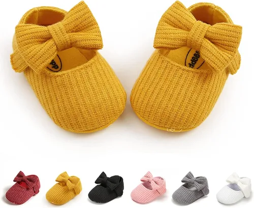 QWZban Zapatos planos Mary Jane para recién nacidos, con suela suave, lazo y lazo, para boda, para recién nacidos, ligeros, de 0 a 18 meses