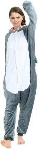 Miniatura 6 de Pijama de tiburón para adultos, unisex, de una pieza, disfraz de tiburón