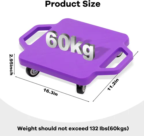Miniatura 6 de Tabla de sentarse para niños con ruedas universales – Scooter de plástico de seguridad para niños de 6 a 12 años – Scooter deportivo manual con asas