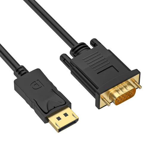 Miniatura 7 de Adaptador DisplayPort a (salida) VGA DP a VGA Cable macho a macho chapado en oro para computadora, laptop, monitor, TV, proyector (no bidireccional)