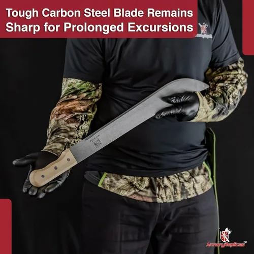 Miniatura 4 de Armory Replicas Cuchillo de machete de espiga completa - Herramienta multiusos para acampar al aire libre