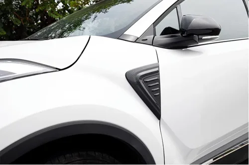 Miniatura 5 de Isolay Accesorios de coche ABS con patrón de fibra de carbono para guardabarros laterales delanteros, rejillas de ventilación, cubierta de salida